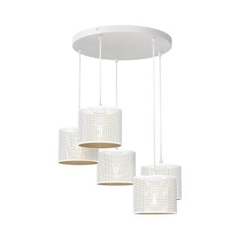 Csillár zsinóron LOFT SHADE 5xE27/60W/230V fehér/arany 5269 kép