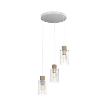 Csillár zsinóron MADERA 3xE27/60W/230V fehér/fa MLP8556 kép