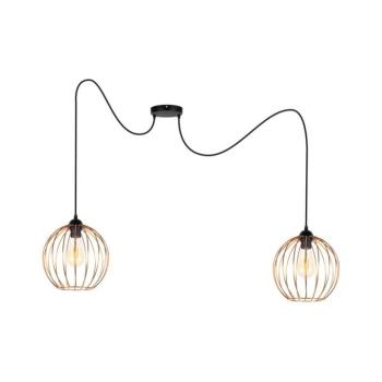 Csillár zsinóron MATT 2xE27/60W/230V pók fekete/réz 0867 kép