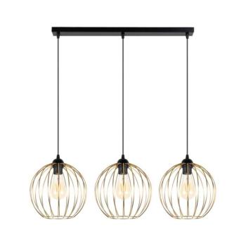 Csillár zsinóron MATT 3xE27/60W/230V fekete/arany 0860 kép