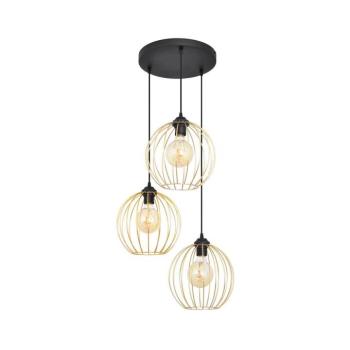 Csillár zsinóron MERCURE 3xE27/15W/230V arany/fekete W-KD 1388/3 BK-B GO MAT kép