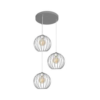 Csillár zsinóron MERCURE 3xE27/15W/230V szürke W-KD 1388/3 GR kép