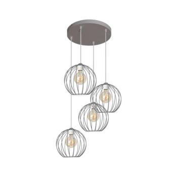 Csillár zsinóron MERCURE 4xE27/15W/230V szürke W-KD 1388/4 GR kép