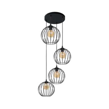Csillár zsinóron MERCURE 4xE27/15W/230V W-KD 1388/4 BK-B kép