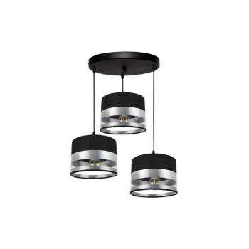 Csillár zsinóron MILO 3xE27/60W/230V ezüst/fekete 0346 kép