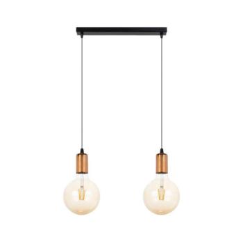 Csillár zsinóron MIROS 2xE27/60W/230V fekete/réz 0065 kép