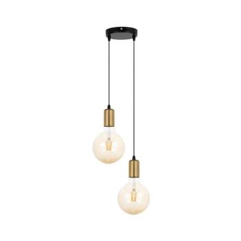 Csillár zsinóron MIROS 2xE27/60W/230V kerek fekete/arany 0256 kép