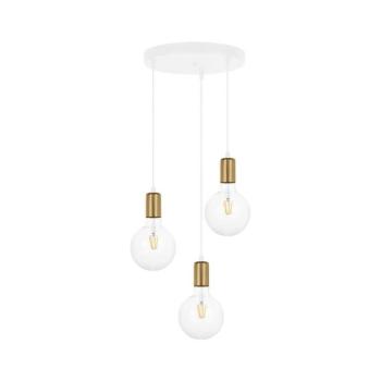 Csillár zsinóron MIROS 3xE27/60W/230V kerek fehér/arany 0228 kép