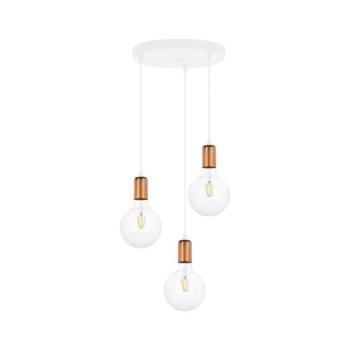 Csillár zsinóron MIROS 3xE27/60W/230V kerek fehér/réz 0330 kép