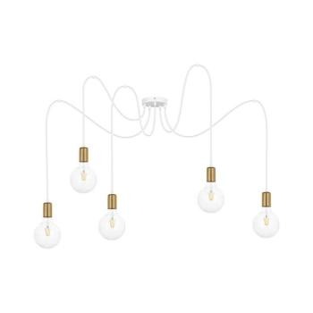 Csillár zsinóron MIROS 5xE27/60W/230V pók fehér/arany 0237 kép
