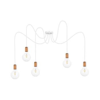 Csillár zsinóron MIROS 5xE27/60W/230V pók fehér/réz 0666 kép
