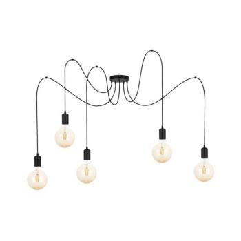 Csillár zsinóron MIROS 5xE27/60W/230V pók fekete 0063 kép