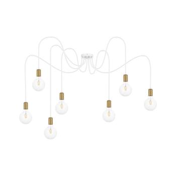 Csillár zsinóron MIROS 7xE27/60W/230V pók fehér/arany 0238 kép