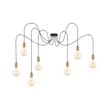 Csillár zsinóron MIROS 7xE27/60W/230V pók fekete/arany 0261 kép