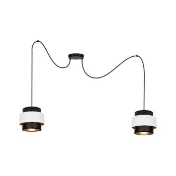 Csillár zsinóron NESS 2xE27/60W/230V pók fekete/fehér 0976 kép