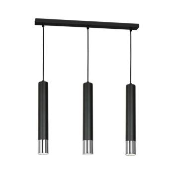 Csillár zsinóron NEST 3xGU10/8W/230V fekete/fényes króm 1057 kép