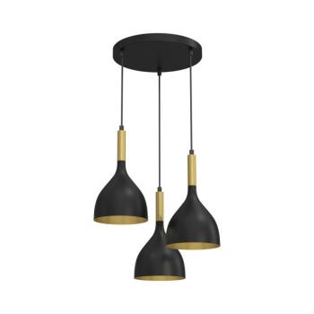 Csillár zsinóron NOAK 3xE27/15W/230V fekete/arany 3892 kép