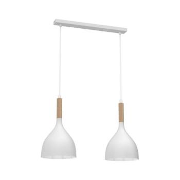 Csillár zsinóron NOAK WOOD 2xE27/15W/230V fehér/bükkfa 3732 kép