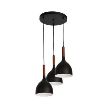 Csillár zsinóron NOAK WOOD 3xE27/15W/230V fekete/bükkfa 1390 kép