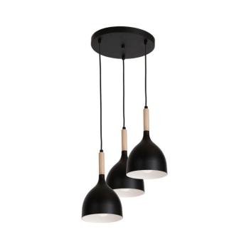 Csillár zsinóron NOAK WOOD 3xE27/15W/230V fekete/bükkfa 1192 kép