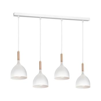 Csillár zsinóron NOAK WOOD 4xE27/15W/230V fehér/bükkfa 3710 kép