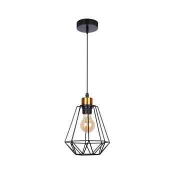 Csillár zsinóron PRIMO 1xE27/60W/230V fekete/arany 31-06189 kép