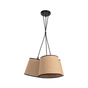 - Csillár zsinóron ROSSA 3xE27/15W/230V átm. 45 cm barna/fekete 83246 kép