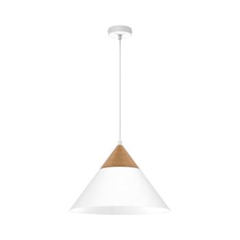 Csillár zsinóron SINGLE 1xE27/15W/230V fehér/bükkfa 463 kép