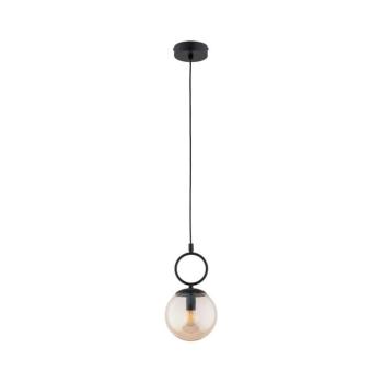 Csillár zsinóron SITRO 1xE14/10W/230V fekete/füstös bézs 61470 kép