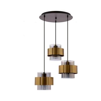 Csillár zsinóron SPIEGA 3xE27/60W/230V arany/fekete 33-09500 kép