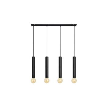 Csillár zsinóron TUBA 4xE27/15W/230V fekete W-L 1117/4 BK kép