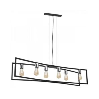 Csillár zsinóron TUNJA 6xE27/60W/230V fekete/króm 1763 kép