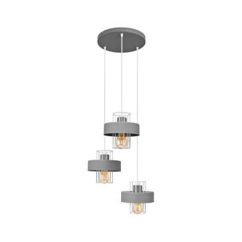 Csillár zsinóron VOLTA 3xE27/15W/230V á. 42 cm szürke W-KD 1377/3 GR+WT kép