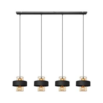 Csillár zsinóron VOLTA 4xE27/15W/230V fekete/arany W-L 1377/4 BK+BR kép