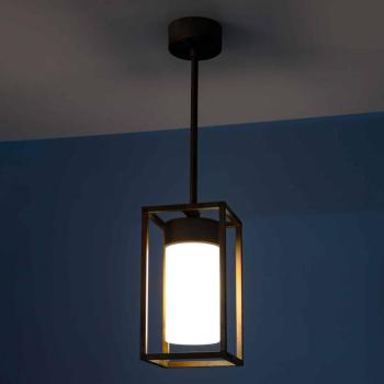 Cubic³ 3368 függőlámpa antik sárgaréz/opál kép