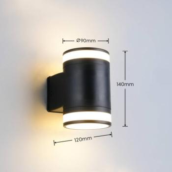 Cusco kültéri fali lámpa, fekete, magasság 14 cm, IP44, GX53-LED