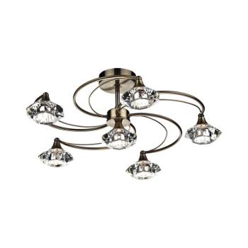 Där Lighting Där Lighting LUT0675 - Felületre szerelhető LUTHER mennyezeti csillár, 6xG9/40W/230V, sárgaréz LUT0675 kép