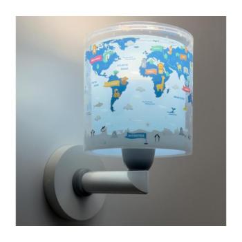Dalber 40679 - WORLD gyermek fali lámpa 1xE27/15W/230V kék 40679 kép
