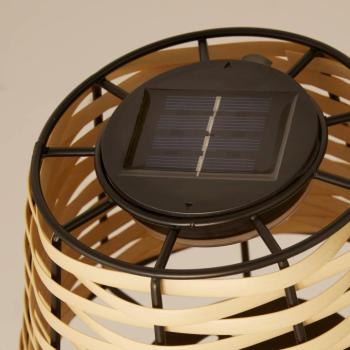 Dalisay napelemes LED asztali világítás, barna, rattan, 31 cm, IP44 kép