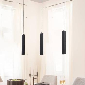 DANTE LED lógó lámpa, fekete, 3 x GU10, hossza 90 cm, fém