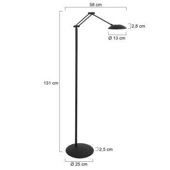 Daphne 2 LED álló lámpa, 1 izzó, fekete, CCT, távirányítóval kép