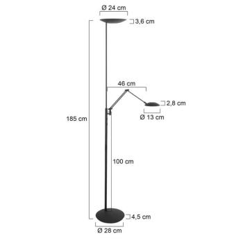 Daphne 2 + LED mennyezeti lámpa, olvasólámpa, fekete, CCT, távirányítóval kép