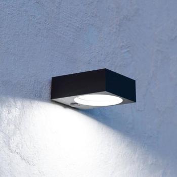 Darfano napelemes LED kültéri falilámpa, fekete, szélesség 14 cm