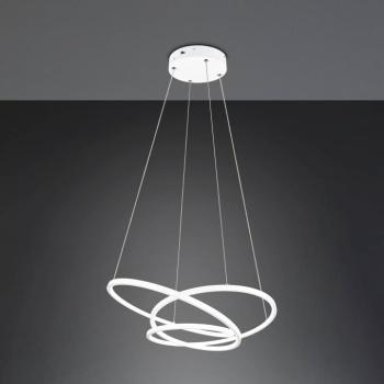 Darvin LED-es függőlámpa, 64 cm hosszú, matt fehér, fém, CCT kép