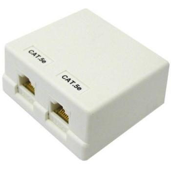 Datacom CAT5E STP 2 × RJ45 alsó kivezetésű fali aljzat kép