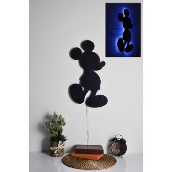 Dekoratív LED világítás fekete MDF alappal, 32 x 50 cm | 60 LED/m, 300 Lumen, 3000K | 50 000 órás élettartam, beépített falakasztó, elegáns kék dizájn kép