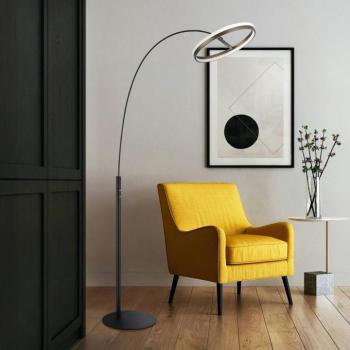 Della LED álló lámpa, magasság 190 cm, fekete/sötétszürke, fém kép