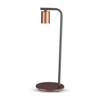 Design asztali lámpa, E27, piros, bronz, V-TAC, 40331 kép