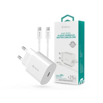 Devia hálózati töltő adapter Type-C bemenettel + Type-C – Type-C adatkábel – 25W- Devia Smart Series PD Quick Charger kép