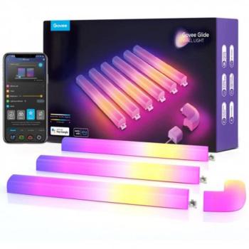 Digitális LED falvilágítás , RGB + IC (digitális) , 4 egyenes + 1 sarokelem , Wi-Fi & Bluetooth , GOVEE kép
